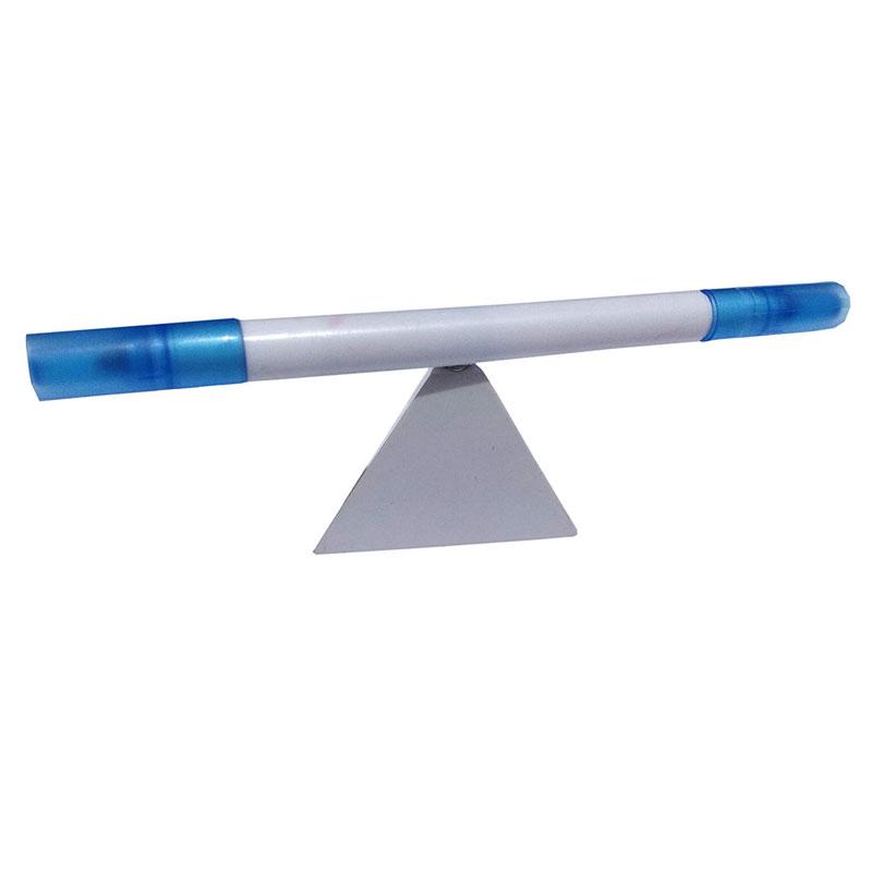 PLASTIC PYRAMID STAND WITH REVOLVING PEN & HIGHLIGHTER