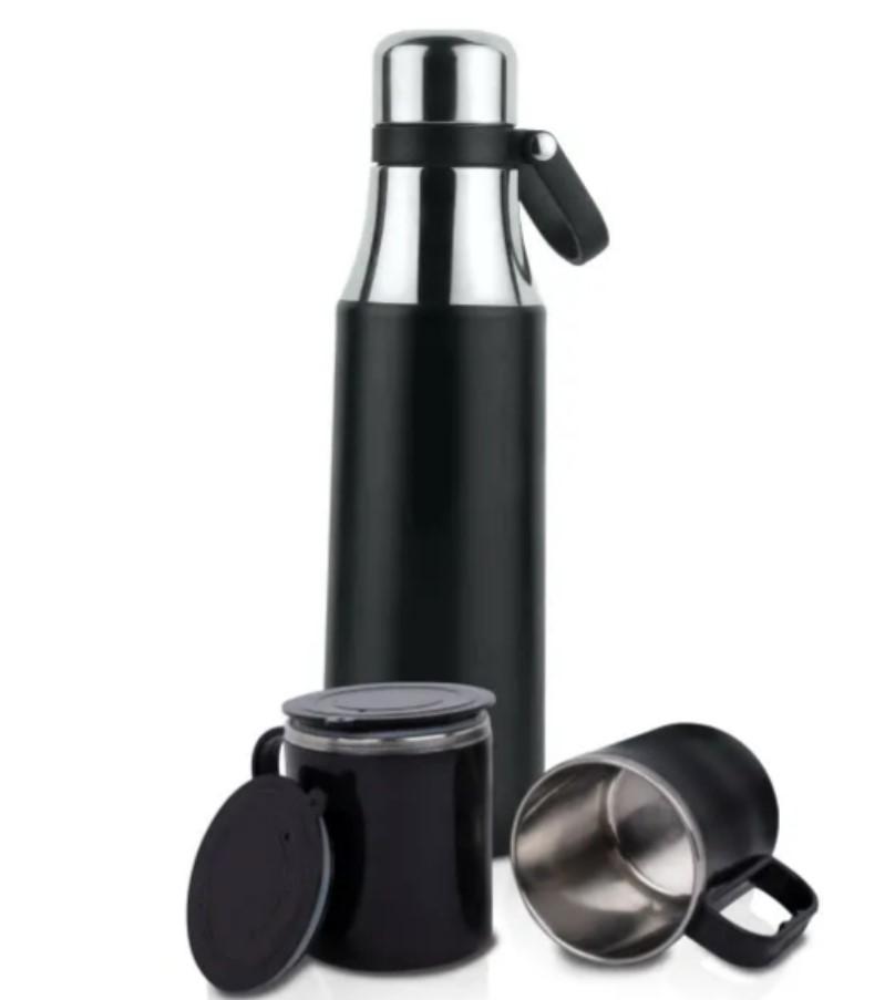 Set of Vacuum Flask with 2 Stainless Steel Cups