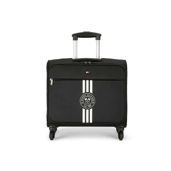 TOMMY HILFIGER UNISEX BLACK SOLID SOFT-SIDED CABIN TROLLEY SUITCASE
