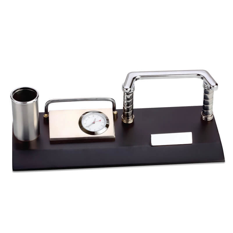 4 In 1 Mobile &Pen Stand Clock & Name Card Holder
