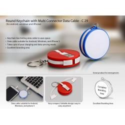 Round Data Cable With Keyring (For Android / Windows / Iphone)