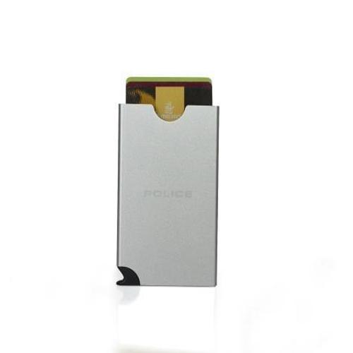 akron automated card case wallet - matt silver