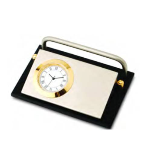GOLD PLATED BRASS CLOCK WITH CARD HOLDER
