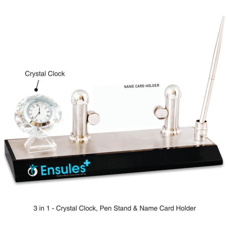 Pen & Mobile Stand, NameCard With Clock