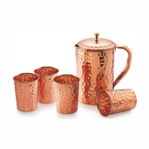 classical copper set (1 jug with 4 glass)