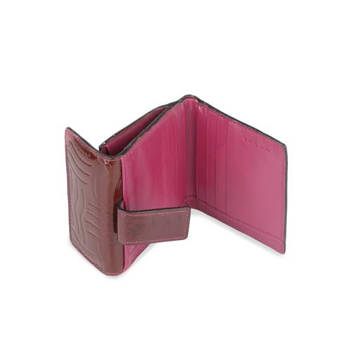 charol bi-fold coin wallet - purple