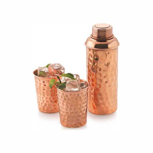 neer copper set (1 pcs bottle (800ml) with 2 glass)