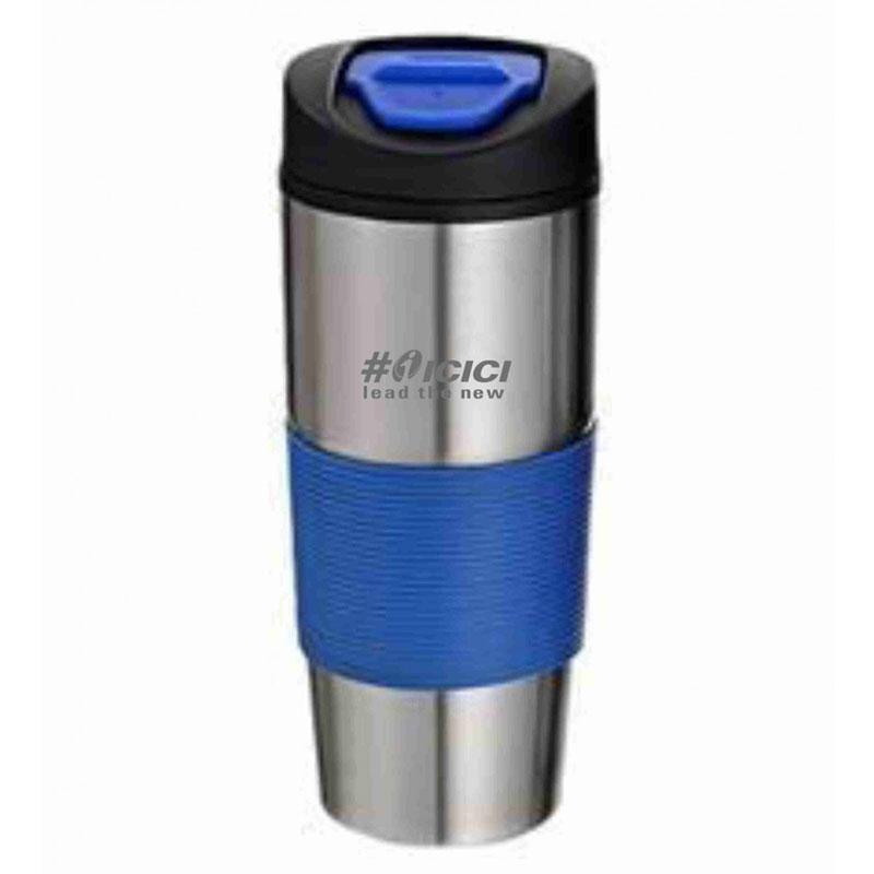 STEEL SIPPER MUG WITH RUBBER GRIP