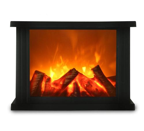 WOODEN LOOK FIREPLACE WITH MOVING FLAMES
