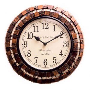 Wooden Large Mosaic Wall Clock