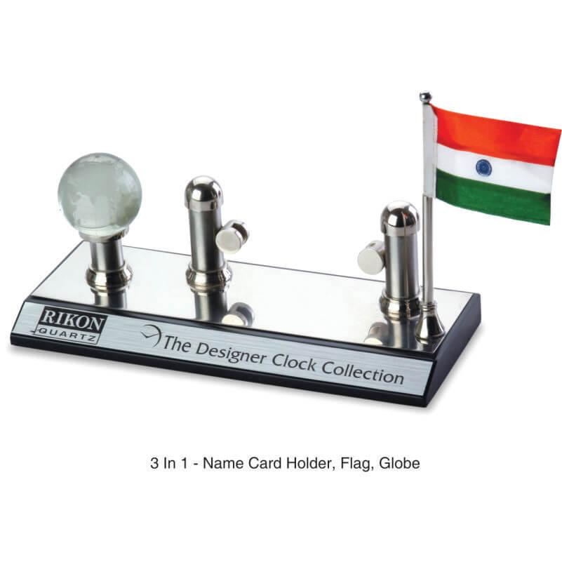 3 In 1 Stylish Name Card Holder With National Flag