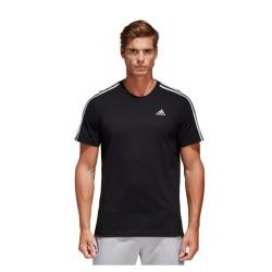 Adidas Striped Round Neck Black T-shirt