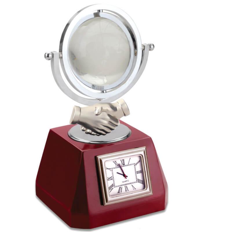 Office Table Clock With Rotating Globe