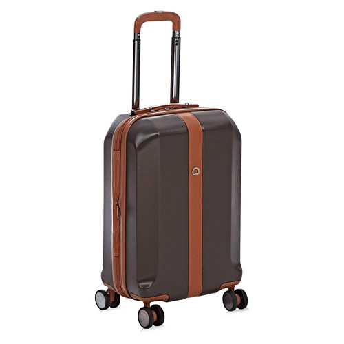 DELSEY POLYCARBONATE CHOCOLATE HARDSIDED CABIN LUGGAGE