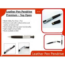Pen Pendrive with leather Top Open-8GB