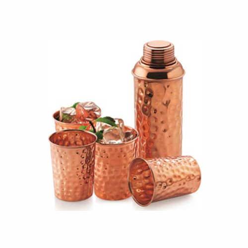 neer copper set (1 pcs bottle (800ml) with 4 glass)